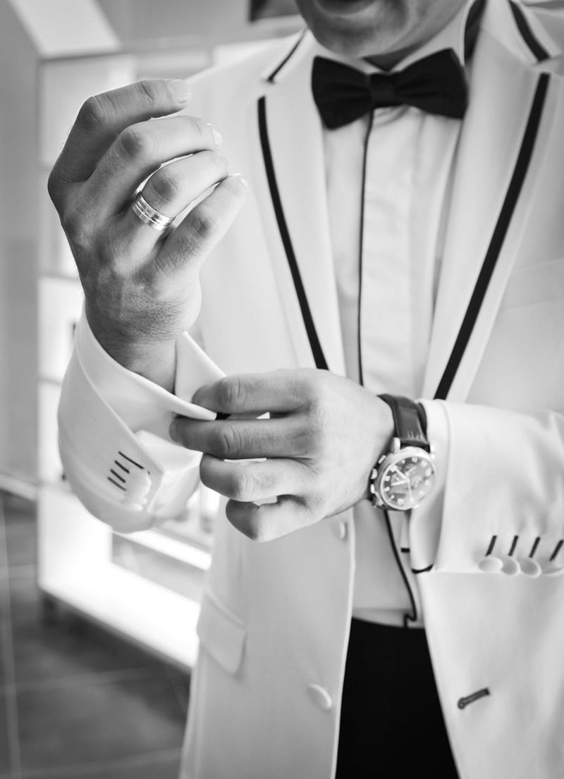 Groom in Celestial-Inspired Suit